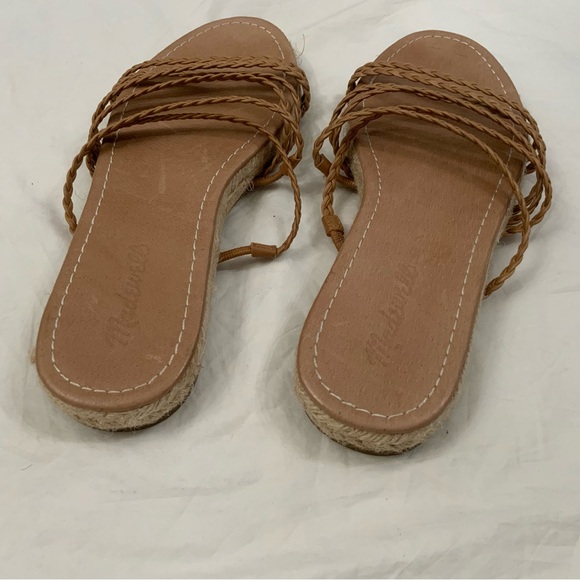 Madewell The Kathryn Espadrille Slide Sandal Braided Leather Tan Size 8.5 - Picture 5 of 13